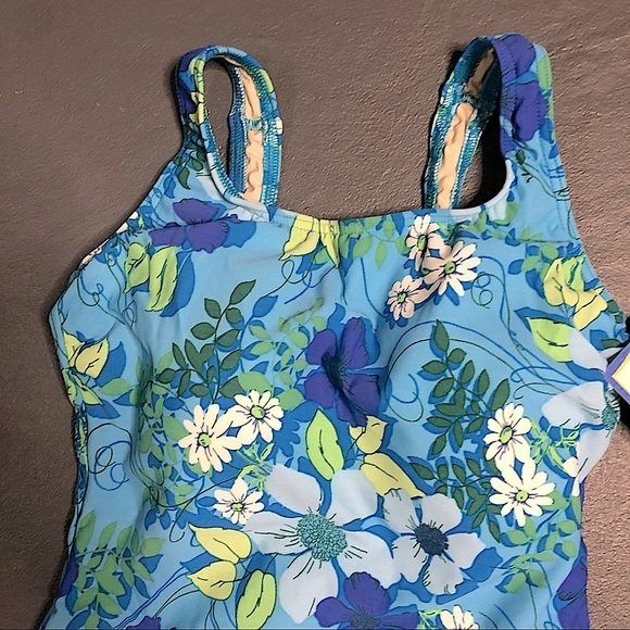 L.L. Bean One-Piece Bathing Suit Size 14 NWT’s Floral Print - Picture 3 of 6